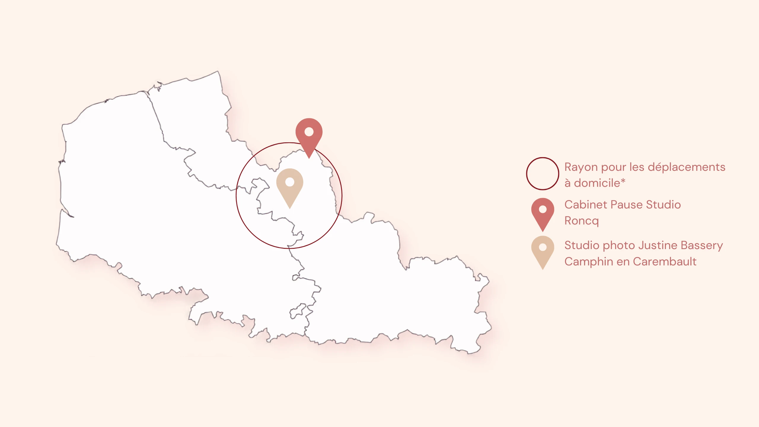 secteur carte déplacement domicile ou cabinet périnatal lille seclin lens arras 